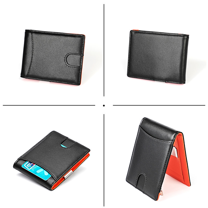 Luxury Men Slim RFID Blocking Genuine Leather Wallet Credit ID Card Holder Purse Money Clip Case Business Minimalist Wallet