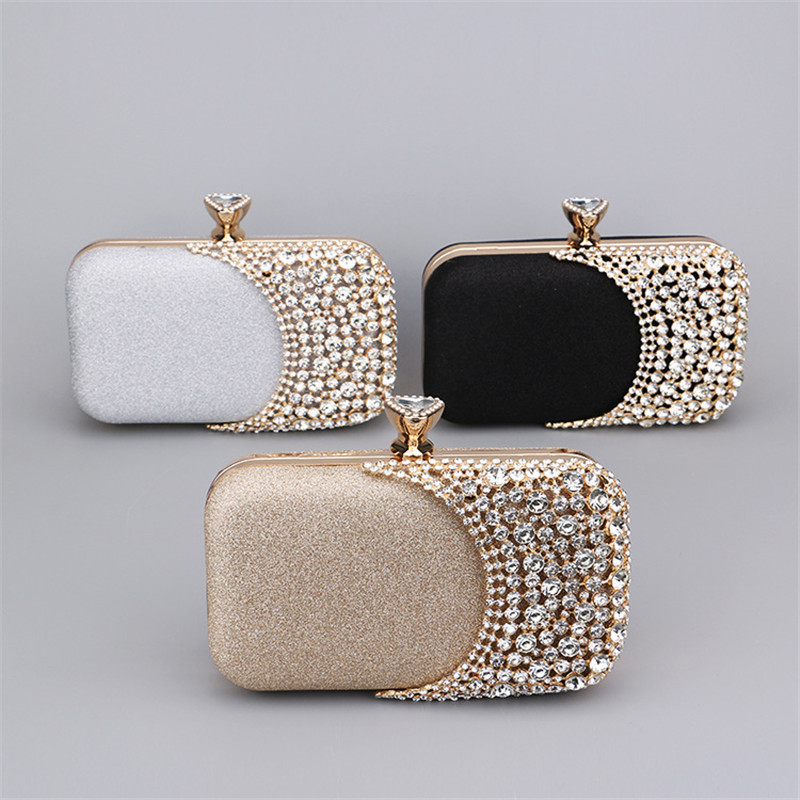Fashion Diamonds Hollow Evening Clutch Bag Sequins Women Handbag Shinny Rhinestones Shoulder Crossbody Bags Purse Party Tote