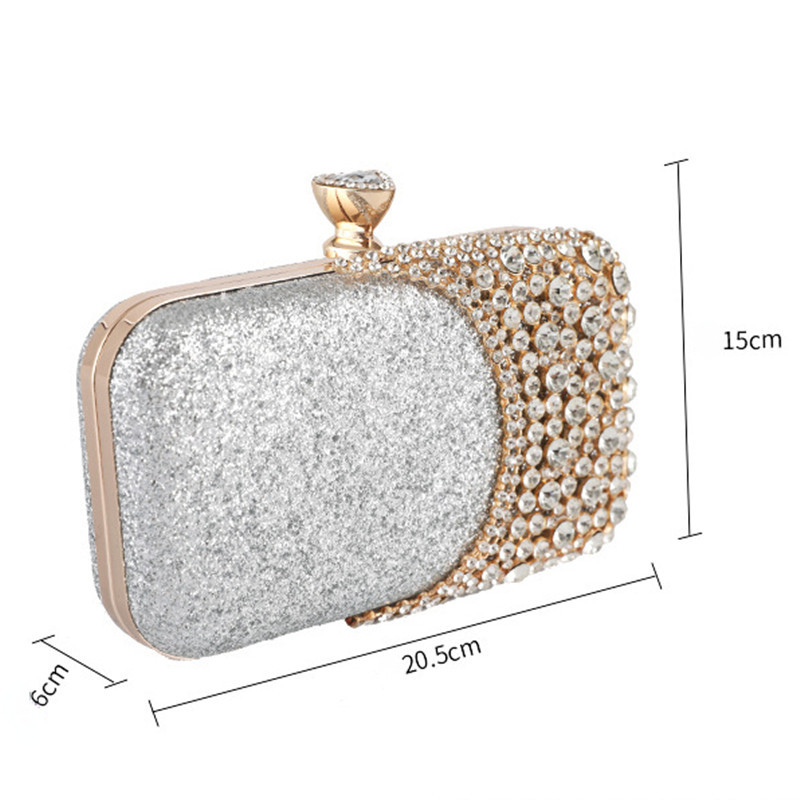 Fashion Diamonds Hollow Evening Clutch Bag Sequins Women Handbag Shinny Rhinestones Shoulder Crossbody Bags Purse Party Tote