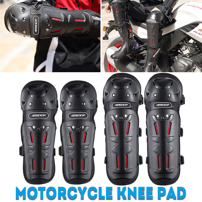 4pcs/set Motorcycle Elbow Guards Knee Pad Adjustable Racing Off-Road Protective For Motocross Cycling Skating Racing Protective