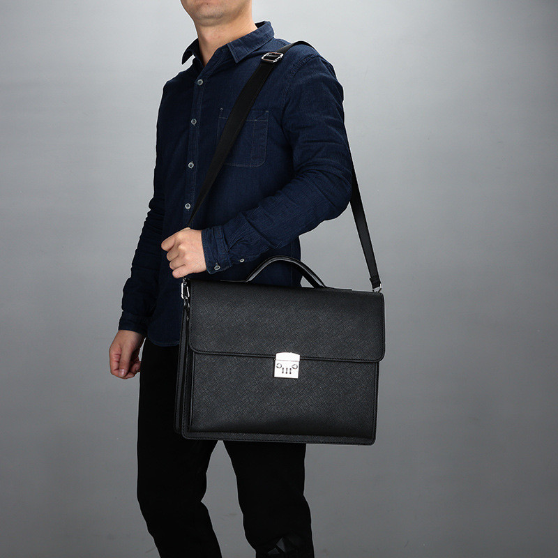 Luxury Leather Men's Crossbody Bag High Quality Business Briefcase Bag Shoulder Messenger Bags Office Handbag Laptop Tote Bag