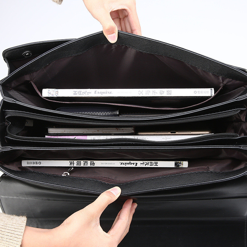 Luxury Leather Men's Crossbody Bag High Quality Business Briefcase Bag Shoulder Messenger Bags Office Handbag Laptop Tote Bag