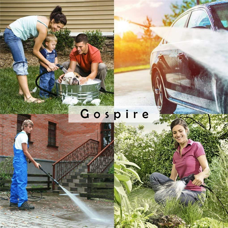 25Ft-100Ft Watering Irrigation Flexible Expandable Magic Hose Garden Pipe with Spray Water  High-Pressure Car Wash Cleaning Tool