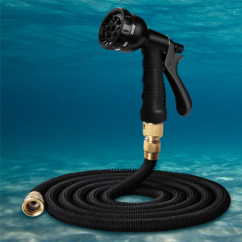 25Ft-100Ft Watering Irrigation Flexible Expandable Magic Hose Garden Pipe with Spray Water  High-Pressure Car Wash Cleaning Tool