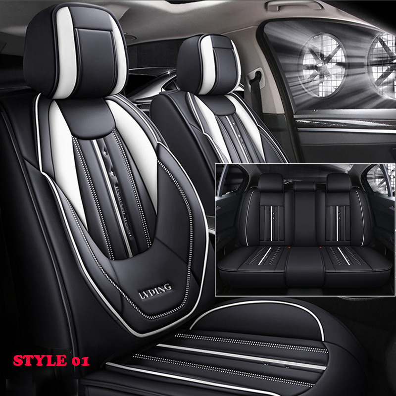 Universal Full Set Automobiles Car Seat Cover 3D Car Seat Pad Non-Slip PU Leather Auto Seat Cushion Protector Car Interior