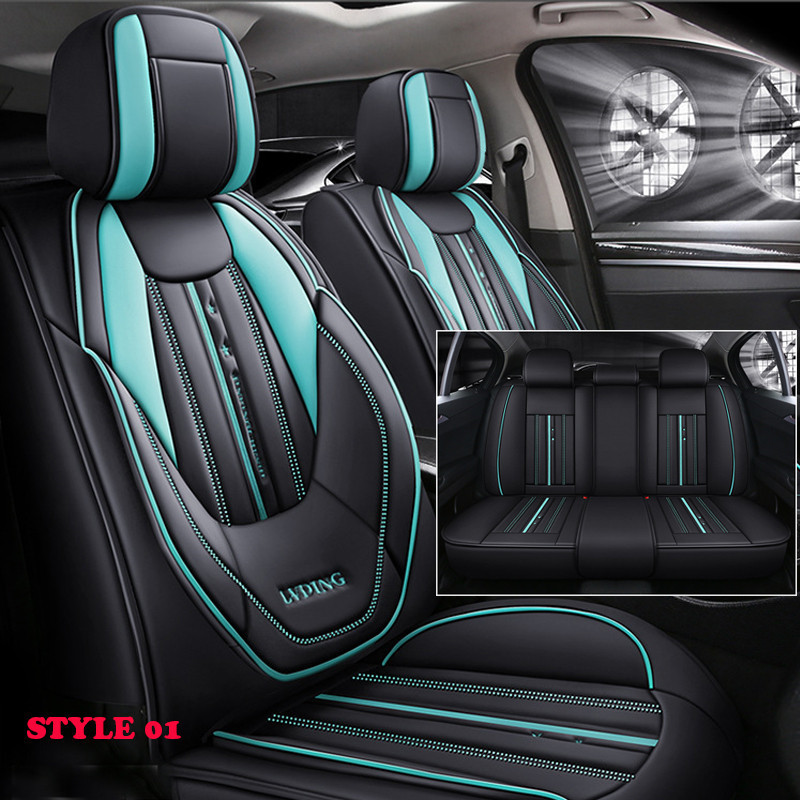 Universal Full Set Automobiles Car Seat Cover 3D Car Seat Pad Non-Slip PU Leather Auto Seat Cushion Protector Car Interior