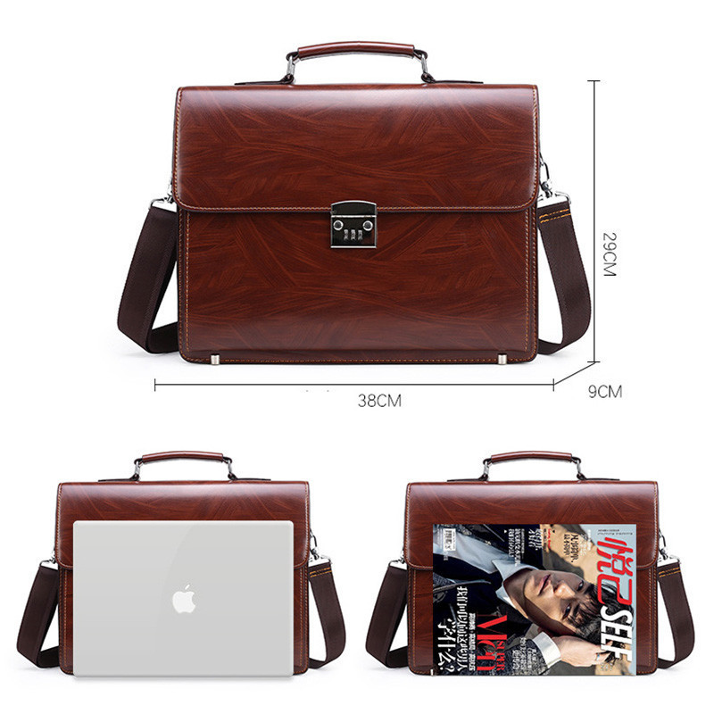 Luxury Men's Bag Laptop Bag Portable Code Lock Business Briefcase Tote Large Capacity Shoulder Messenger Bag Notebook Handbag