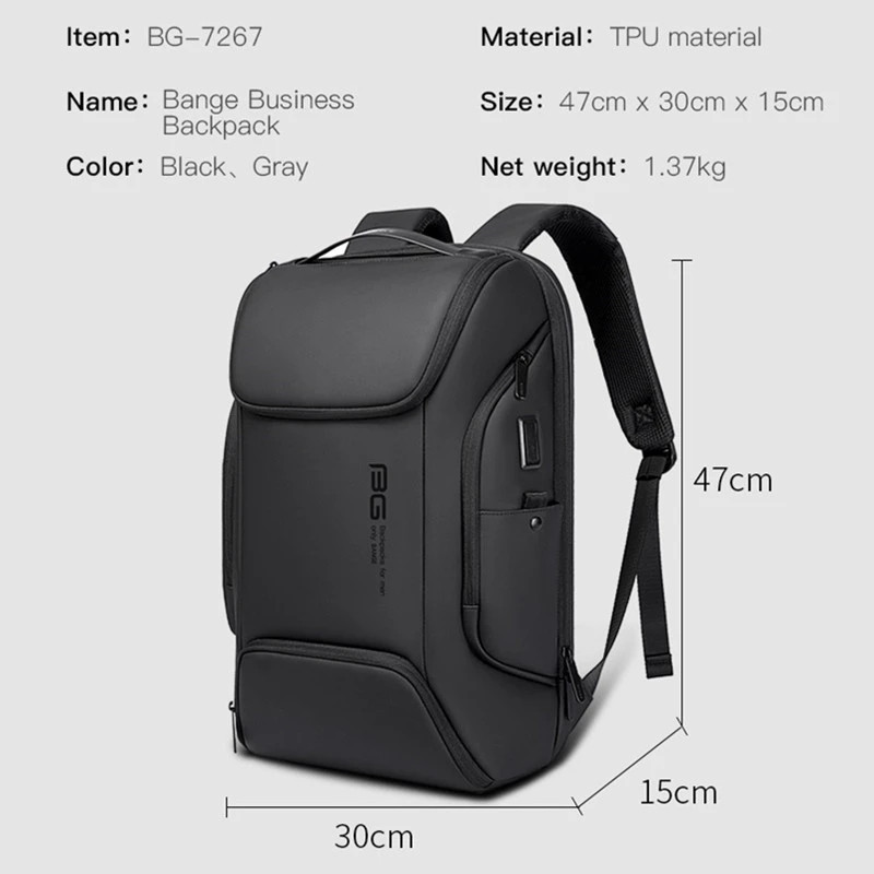 Luxury 15.6 inch Laptop Backpacks Multifunctional Waterproof Bag Large Capacity Daily Work Business Backpack Men Travel Rucksack