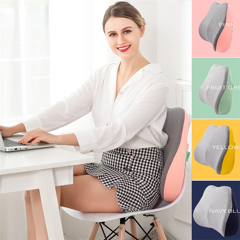 Memory Foam Lumbar Support Cushion Pain Relief Chair Pillow Backrest Back Cushion Massage Waist Cushion Car Seat Waist Support