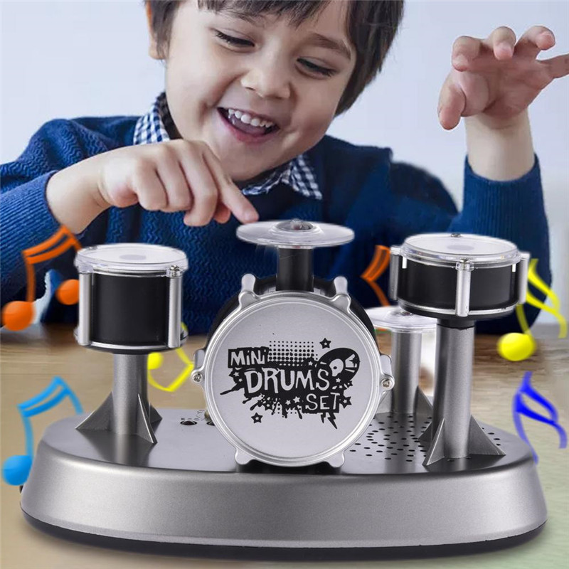 Exqusite Mini Musician Convert Drum Kit Toy Creative Electronic Finger Touch Mini Drums Percussion Toys Give Friends Gifts