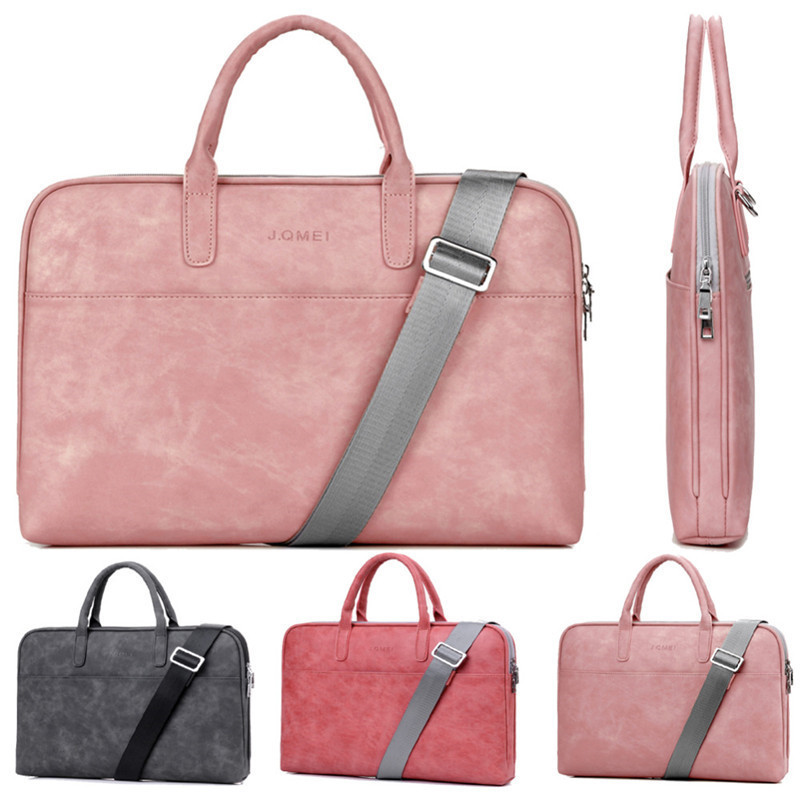 13 14 15.6 Inch Waterproof Laptop Bag Briefcase Women PU Leather Business Office Handbag Fashion Notebook Messenger Tote Bags