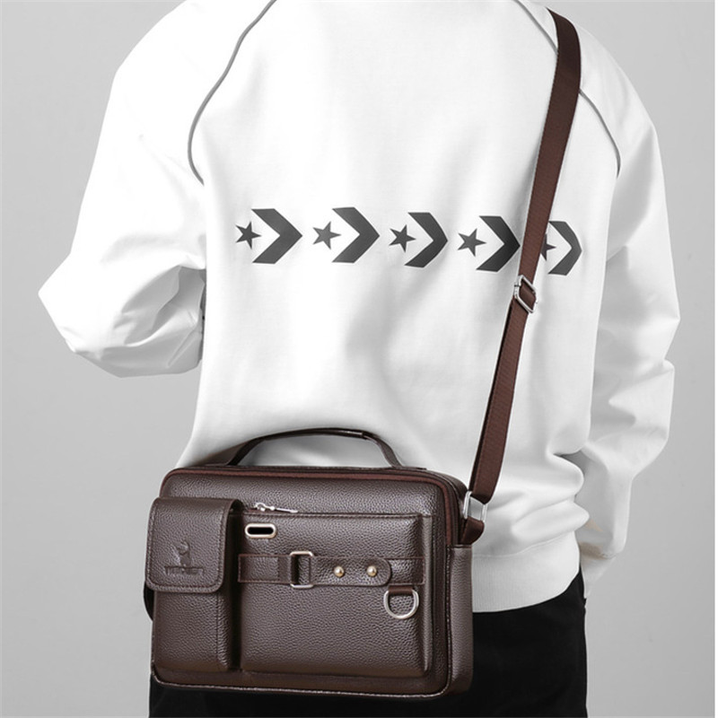 PU Leather Bag Men's Handbag Vintage Messenger Bag Men Crossbody Shoulder Bags Male Briefcase Bag Casual Tote Bag For Men