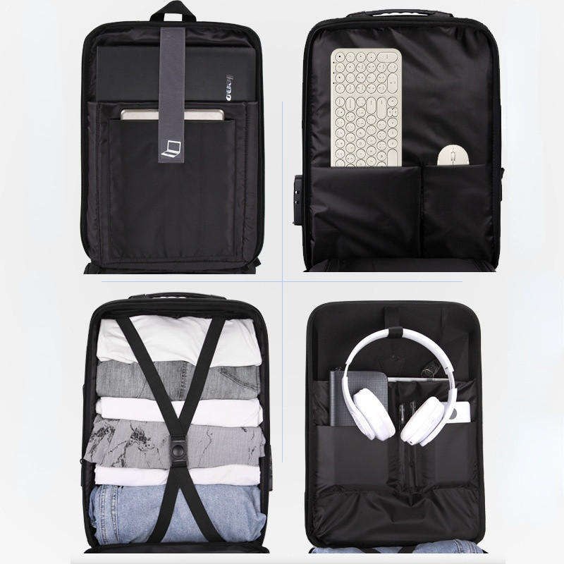 Anti-Theft Backpack USB Charging 17.3 inch Laptop Backpack Men Fashion Hard Shell School Bag Business Travel Waterproof Rucksack