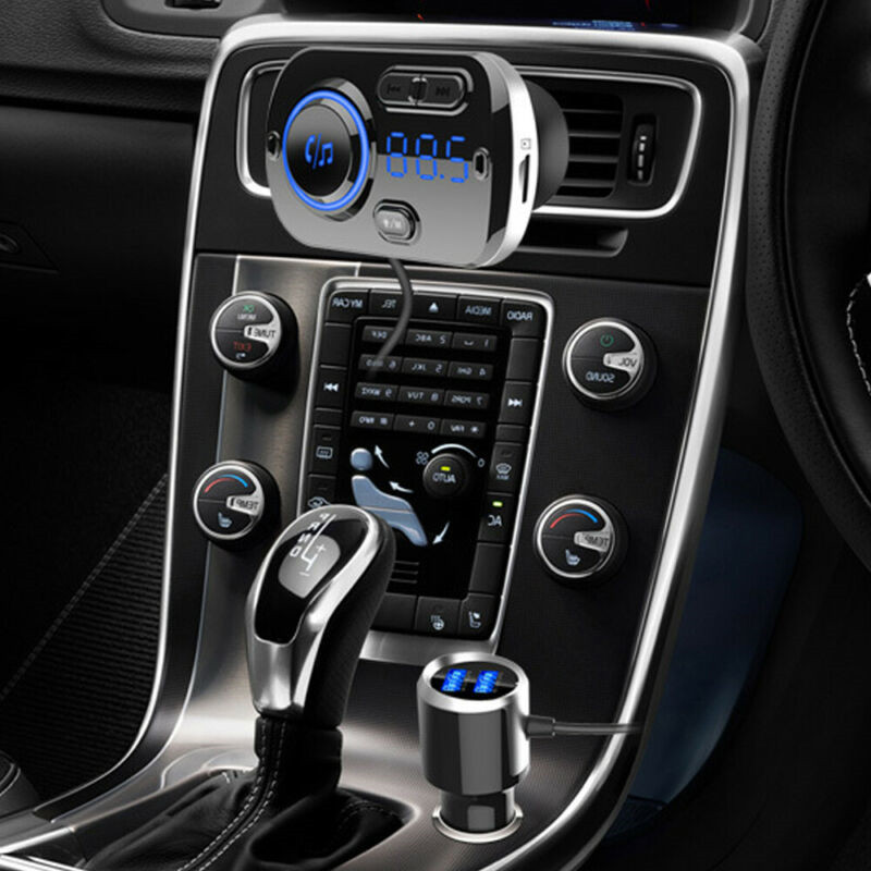 Car FM Transmitter Bluetooth 5.0 FM Modulator USB Car Charger Kit Hands-Free Calling MP3 Music Player Night Vision LED Light