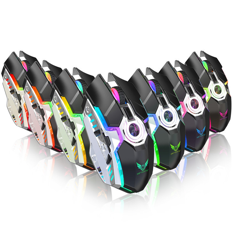Wireless Gaming Mouse Rechargeable Silent LED Backlit Mice USB Optical Ergonomic 7 Keys RGB Backlit Mouse For Laptop Computer