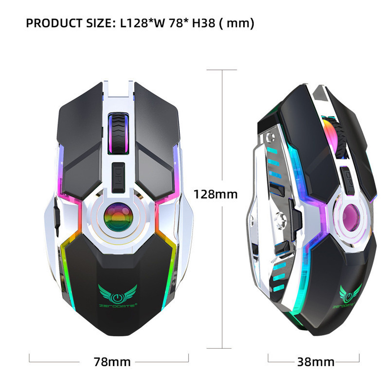Wireless Gaming Mouse Rechargeable Silent LED Backlit Mice USB Optical Ergonomic 7 Keys RGB Backlit Mouse For Laptop Computer