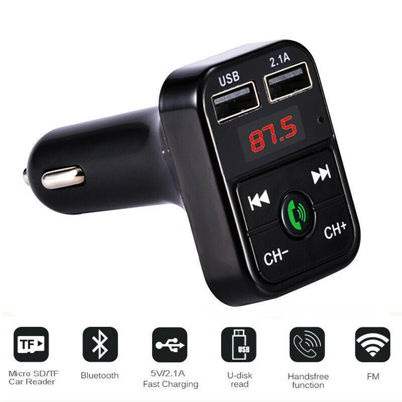Bluetooth-compatible FM Transmitter Car Kit MP3 Modulator Player Wireless Handsfree Audio Receiver Dual USB Fast Charger