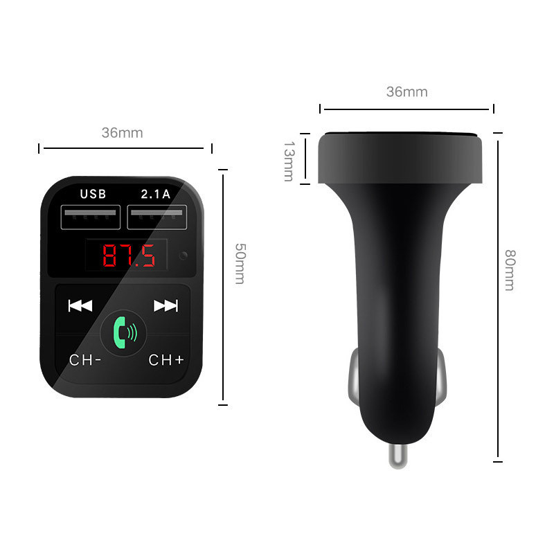 Bluetooth-compatible FM Transmitter Car Kit MP3 Modulator Player Wireless Handsfree Audio Receiver Dual USB Fast Charger