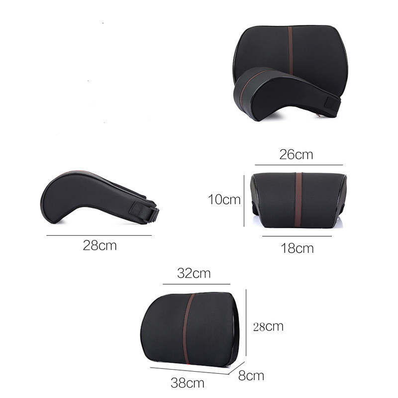 Car Neck Pillow Headrest Lumbar Support Pad Car Seat Cushion Back Pillow Memory Foam Ergonomics Travel Pillow for Driver Chair