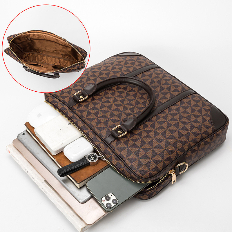 Men Business Briefcase Bag 16 Inch Women Leather Laptop Handbag Work Office Bag Tote Ladies Crossbody Bags Male Shoulder Handbag