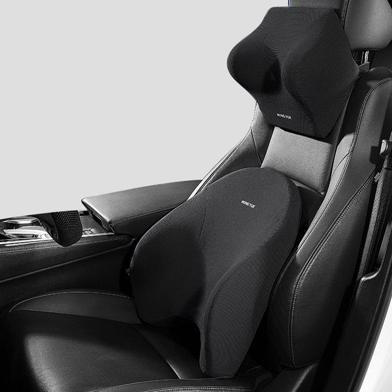 Curved Car Seat Headrest Car Neck Pillow Cushion Back Lumbar Support For Car Seat Breathable Memory Foam Car Seat Waist Cushion