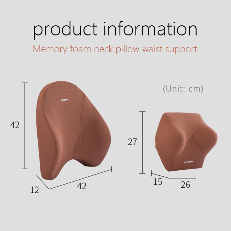 Curved Car Seat Headrest Car Neck Pillow Cushion Back Lumbar Support For Car Seat Breathable Memory Foam Car Seat Waist Cushion