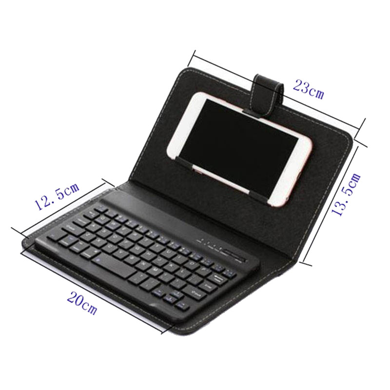 PU Leather Phone Wireless Keyboard Case For iPhone Protective Mobile Phone With Bluetooth Keyboard For 4.5-6.8inch Smartphone