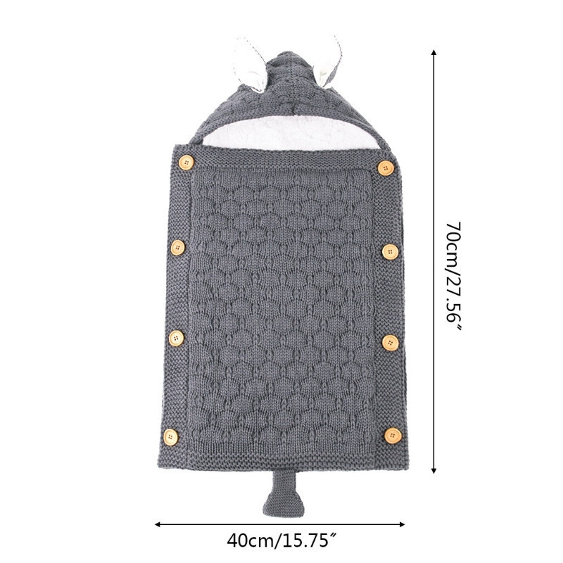 Newborns Stroller Sleeping Bag Baby Envelope Knitted Swaddle Footmuff Toddler Kid Sleepsack Infant Knit Sleep Hooded Blanket