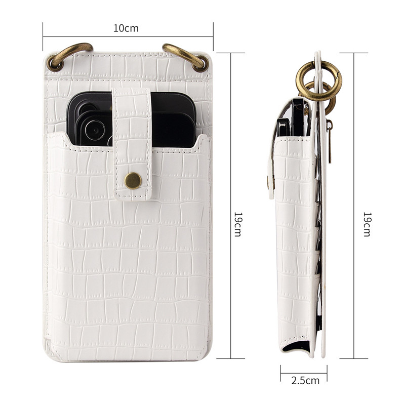 Mini Mobile Phone Bag Small Clutch Shoulder Bag Crocodile PU Leather Women Phone Pouch Messenger Bag Purse Handbag Wallet