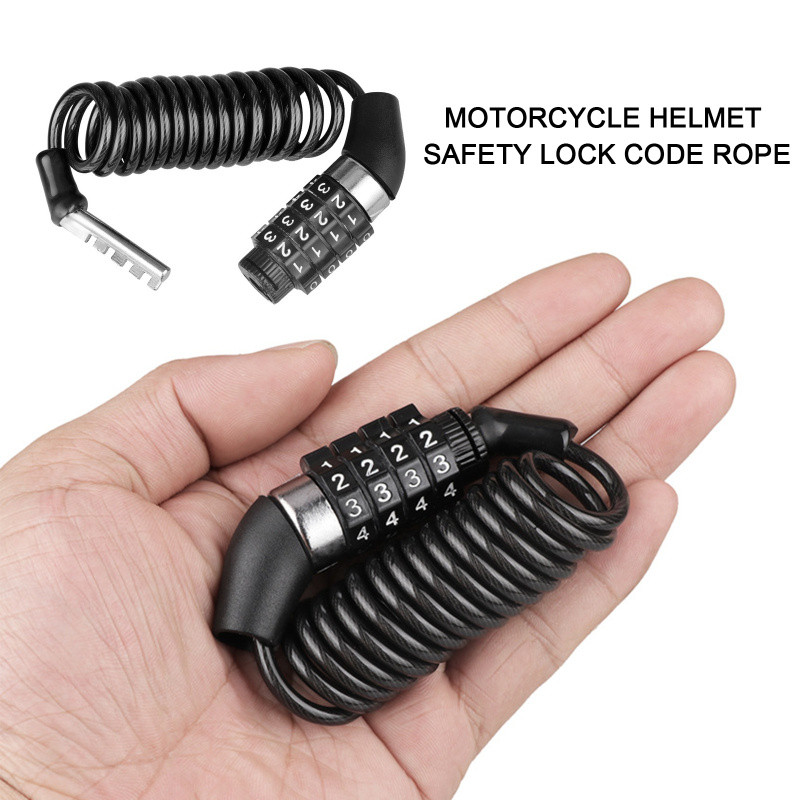 Motor Helmet Lock Anti-theft 4 Digit Password MTB Road Bike Locks For Scooter Motorcycle Portable Cycling Bicycle Cable Lock