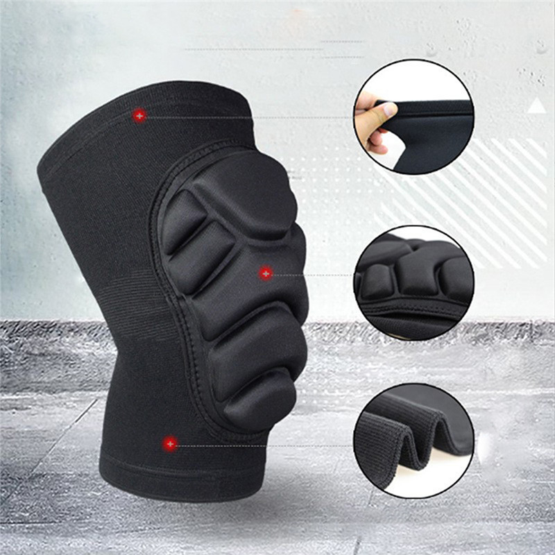 1 Pair Thick Sponge Knee Pads Sleeves Anti-Collision Anti-Slip Sport Kneepad Football Volleyball Knee Brace Support Protector