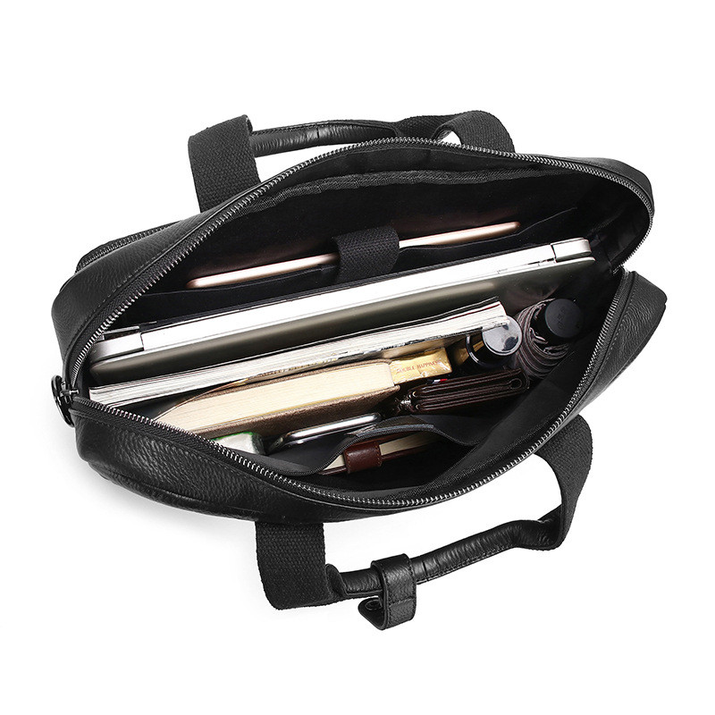 Luxury Genuine Leather Business Tote Men's Briefcase Male Real Cow Leather Men Shoulder Messenger Bag Travel Laptop Handbag