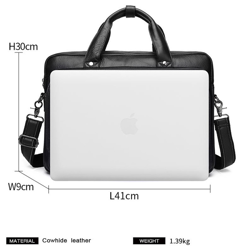Luxury Genuine Leather Business Tote Men's Briefcase Male Real Cow Leather Men Shoulder Messenger Bag Travel Laptop Handbag