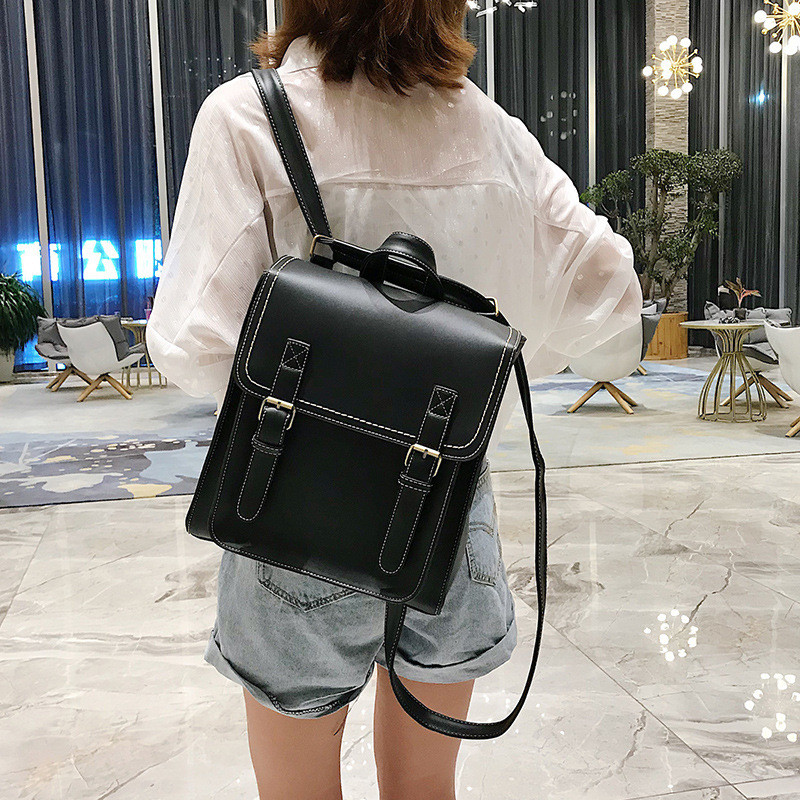 Vintage Ladies Backpack Female PU Leather Bag Women's Backpack Fashion Bookbag for Girls High Quality Casual Shoulder Bag
