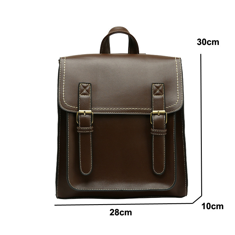 Vintage Ladies Backpack Female PU Leather Bag Women's Backpack Fashion Bookbag for Girls High Quality Casual Shoulder Bag