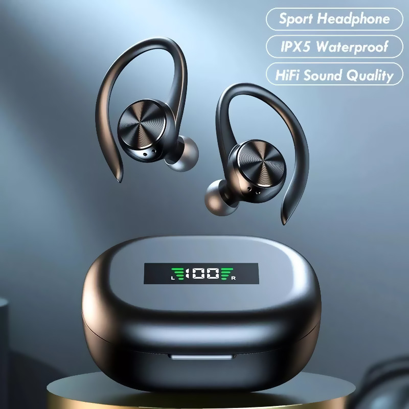 R200 TWS Bluetooth Headphones True Wireless Stereo Earphones Sports Wireless Earbuds Ear Hook Waterproof Headset with Microphone
