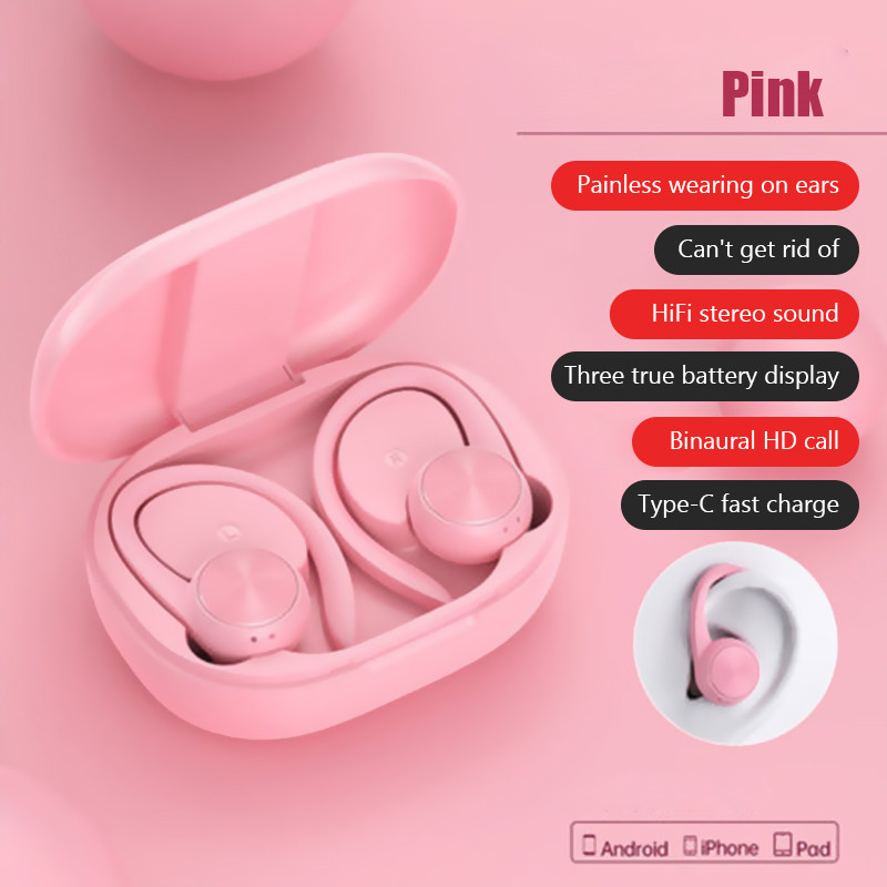 R200 TWS Bluetooth Headphones True Wireless Stereo Earphones Sports Wireless Earbuds Ear Hook Waterproof Headset with Microphone
