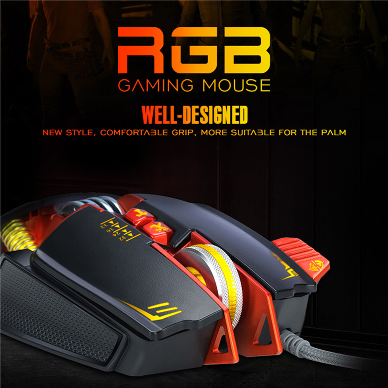 Fashion Mechanical Gaming Mouse Wired Programmable Breathing Light USB Computer Mice RGB Gamer PC Gaming Mice for PC