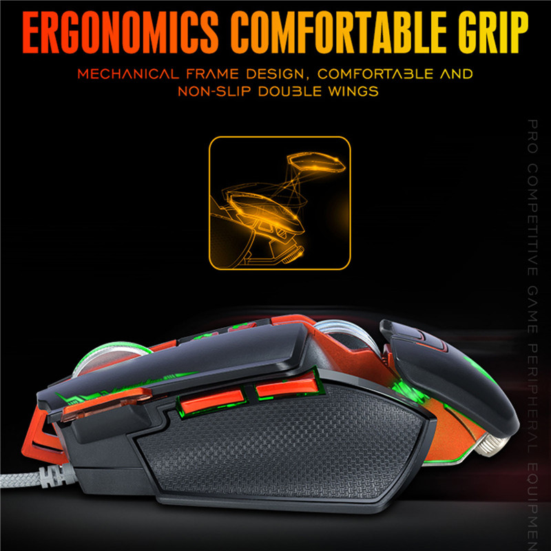 Fashion Mechanical Gaming Mouse Wired Programmable Breathing Light USB Computer Mice RGB Gamer PC Gaming Mice for PC