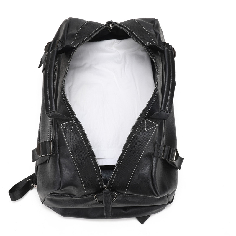 Luxury PU Leather Men Backpack Large Capacity Waterproof Travel Backpack Boy Laptop Bag Male Business Shoulder Bags Handbag