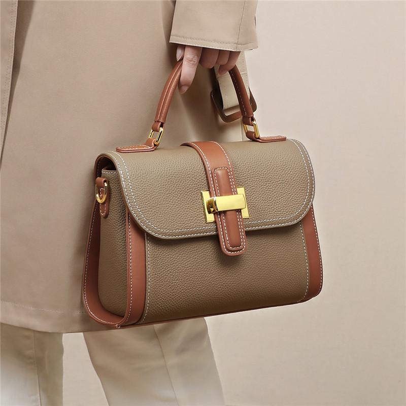 Genuine Leather Women Handbag Shoulder Crossbody Bag Shopping Fashion Office Tote Female Real Cowhide Top Handle Messenger Bags