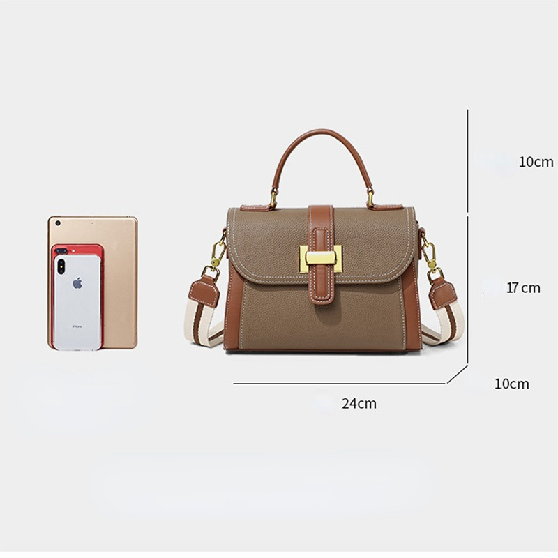 Genuine Leather Women Handbag Shoulder Crossbody Bag Shopping Fashion Office Tote Female Real Cowhide Top Handle Messenger Bags
