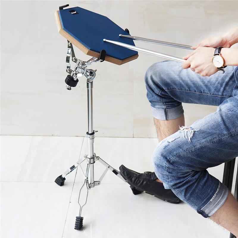 Full Metal Floor Snare Drum Stand Stainless Steel Adjustment Foldable Holder Bracket for 12-14 Inch Jazz Dumb Drum Tripod Stand