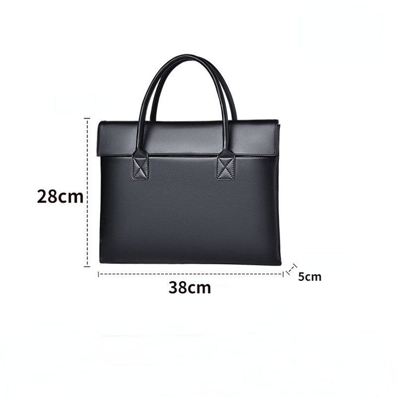 New Fashion Men Briefcase Bags Business PU Leather Bag Work Handbag 14 Inch Laptop Bag Multifunctional Zipper Tote Bag