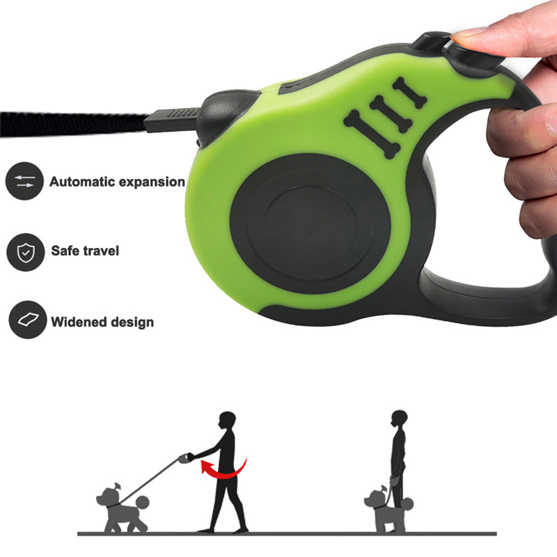 3M/5M Dog Leash Pet Dog Automatic Retractable Leash for Large Dog Puppy Stretching Traction Rope Extending Walking Leads