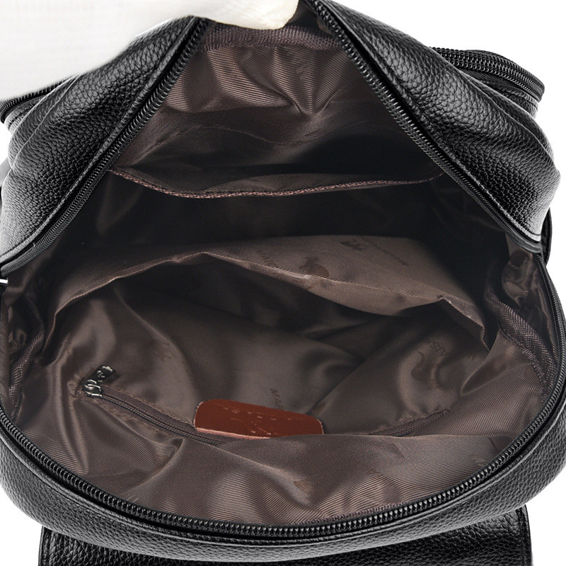 Women PU Leather Backpack Fashion Casual Large Capacity Travel Anti-Theft Shoulder Bag Rucksack Ladies Soft Leather School Bags