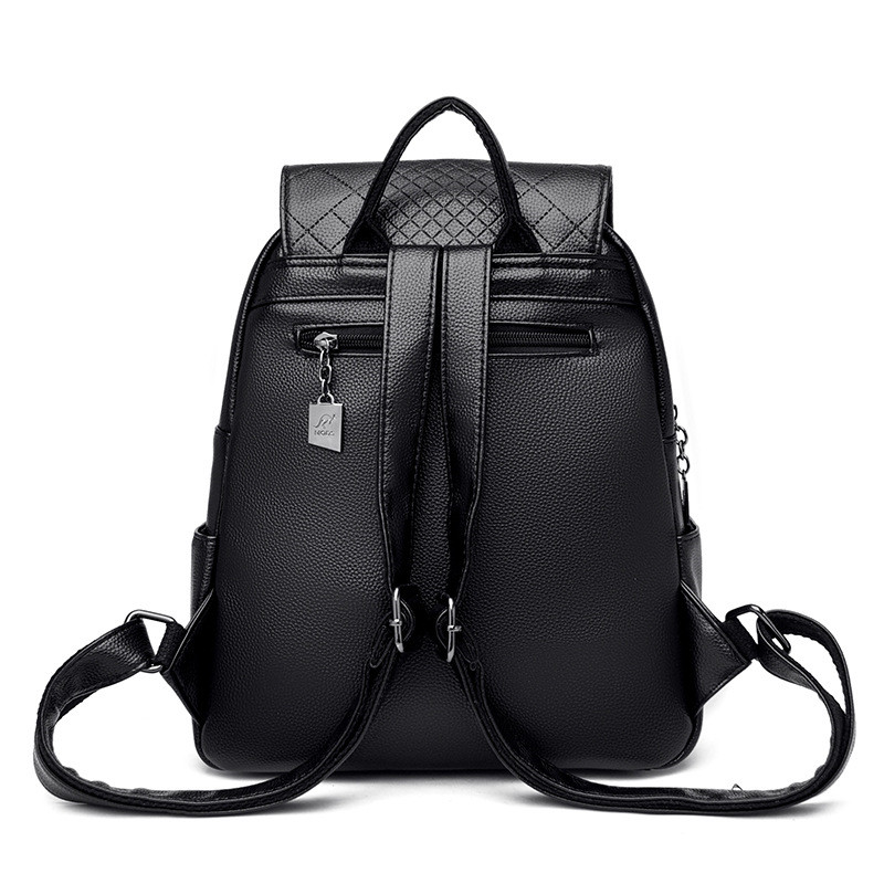 Women PU Leather Backpack Fashion Casual Large Capacity Travel Anti-Theft Shoulder Bag Rucksack Ladies Soft Leather School Bags