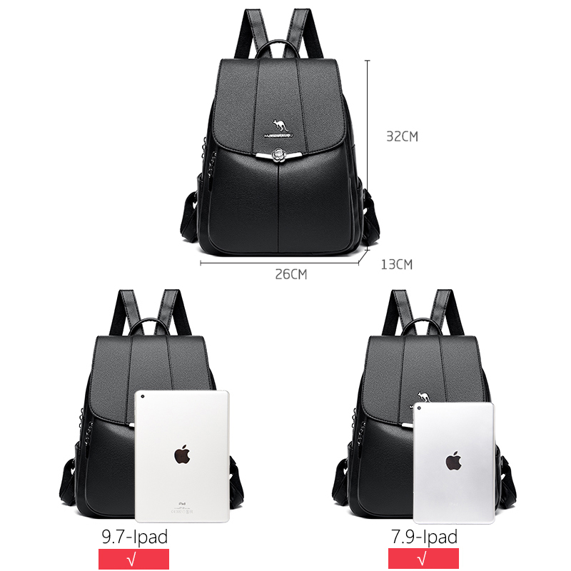 Luxury Women Leather Backpack Fashion Shoulder Bag Female Backpacks Ladies Travel Rucksack School Bags For Girls