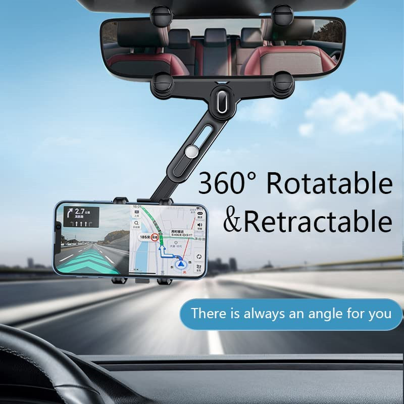 Universal Rearview Mirror Phone Holder for Car Mount Phone GPS Clip Holder Rotatable DVR Driving Recorder Phone Bracket Support