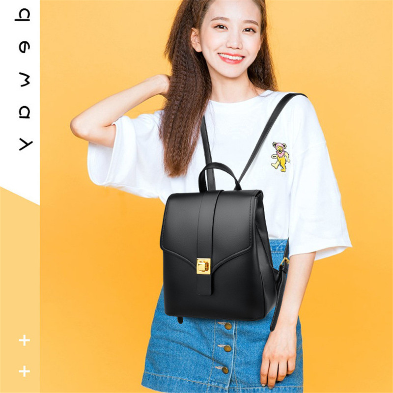 Luxury Female High Quality Leather Backpack Cowhide Ladies Backpacks  Women Shoulder Bags College Book Bag Girl Leather Rucksack